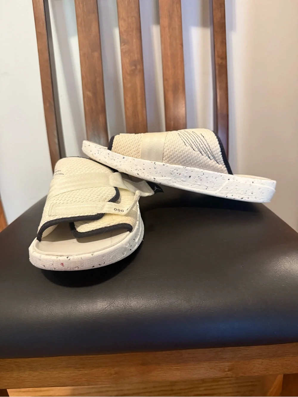 Jordan Cream and Black Adjustable Slide Sandals